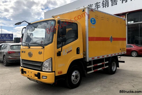 FAW Jiefang Hu VN 110 hp 4X2(6 wheels) 3.65m flammable gas enclosed transport truck (Chunxing brand) Exterior (3) | 86Trucks