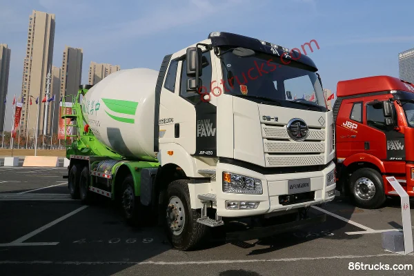 FAW Jiefang J6L Lightweight Edition 320hp 8X4(12 wheels) 8m³ Concrete Mixer Truck (290 Rear Axle) Exterior
