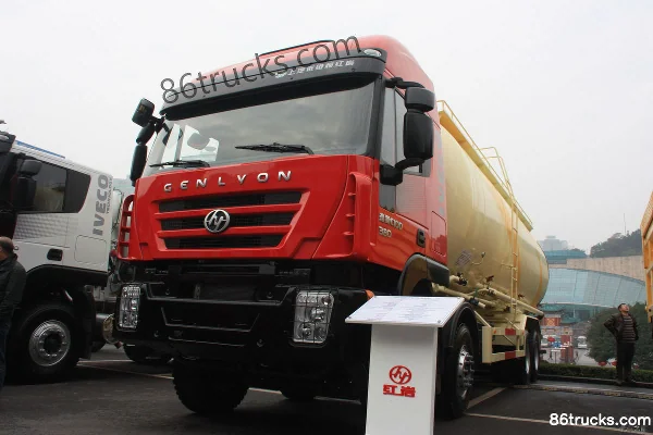 SAIC Hongyan Genlyon 380 hp 8X4(12 wheels) Bulk Powder Tanker (Weichai) Exterior (2) | 86Trucks