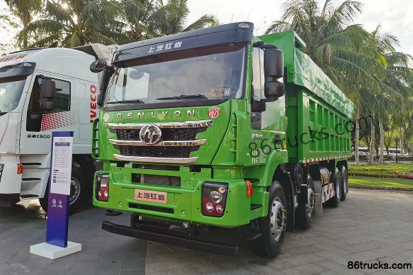 SAIC Hongyan Genlyon C6 Composite Edition 380hp 8X4(12 wheels) 6.8m LNG Dump Truck (China VI) Exterior (2) | 86Trucks