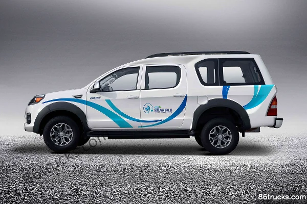 Foton Tunland Zhilan 3T 2WD Electric Double Cab Panel Van Pickup 67.89kWh Exterior (2) | 86Trucks