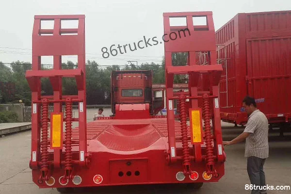 Jianyu 12m Low Flatbed Excavator Transport Semi-Trailer Exterior (2) | 86Trucks