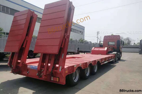 Jianyu 12m Low Flatbed Excavator Transport Semi-Trailer Exterior (3) | 86Trucks