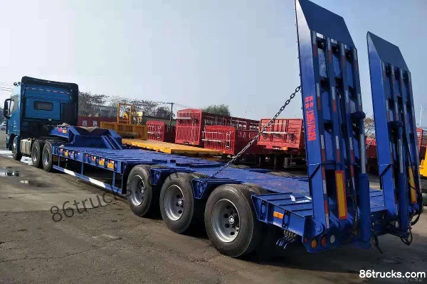 Liangshan Yuetong 13m high-low profile engineering flatbed semi-trailer Exterior (2) | 86Trucks