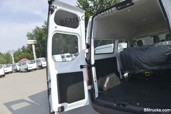 JMC New Transit 2020 121hp 6-Seat Short Wheelbase 2.0T Diesel Medium Roof Multi-Purpose Van Cargo Box (1) | 86Trucks