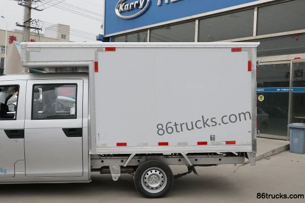 Karry Youjin Standard 1.3L 91 hp 4X2(6 wheels) Gasoline 2.385m Double Row Van Mini Truck Body (1) | 86Trucks
