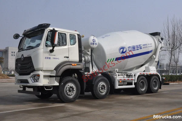 Sinotruk Hohan N5G 340hp 8X4(12 wheels) 7.7 cubic meter concrete mixer truck (Dongyue brand) Exterior (2) | 86Trucks
