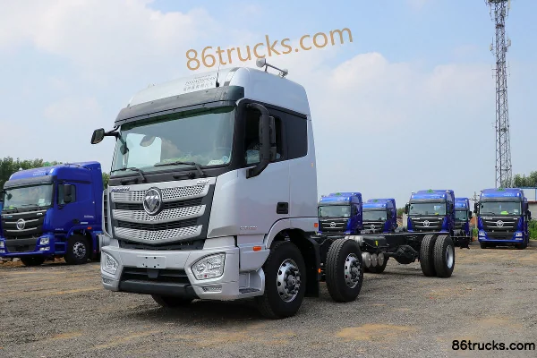 Foton Auman EST 6-series heavy truck 245hp 6X2(8 wheels) 9.6m railed flatbed cargo truck (440 rear axle) Exterior (3) | 86Trucks