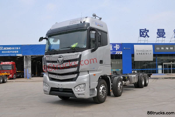 Foton Auman EST 6-Series Heavy Truck 460hp 8X4(12 wheels) 9.53m Flatbed Cargo Truck (459 Rear Axle) Exterior (3) | 86Trucks
