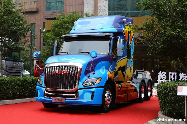 JAC Gallop V7 heavy truck 560hp 6X4(10 wheels) AMT automatic long-nose tractor truck (China VIb)(custom paint) Exterior (3) | 86Trucks