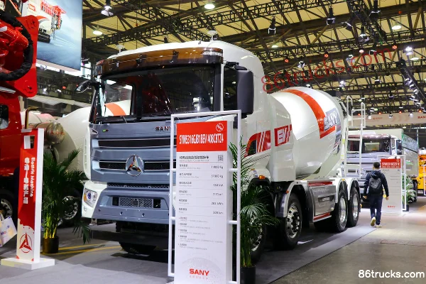 SANY 8X4(12 wheels) 7.73m³ Pure Electric Intelligent Driving Concrete Mixer Truck Exterior (2) | 86Trucks