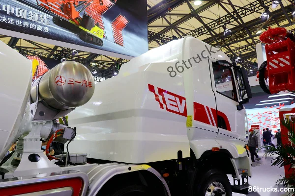 SANY 8X4(12 wheels) 7.73m³ Pure Electric Intelligent Driving Concrete Mixer Truck Chassis (2) | 86Trucks