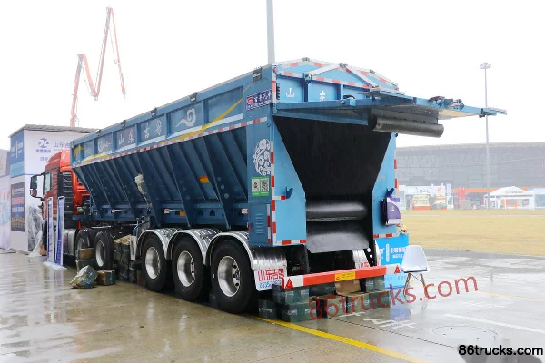 Jilu Hengchi V-Type Intelligent Conveyor Belt 8.5m Bulk Grain Transport Semi-Trailer Exterior (3) | 86Trucks