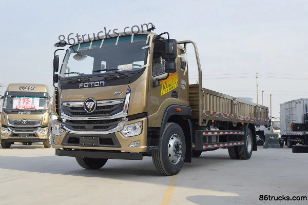 Foton Aoling Dahuangfeng 210hp 4X2(6 wheels) 6.8m semi-sleeper flatbed cargo truck Exterior (3) | 86Trucks
