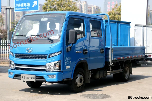Yuejin Fuxing S80 95hp 4X2(6 wheels) 3.05m double-row flatbed mini truck (China VI) Exterior (3) | 86Trucks