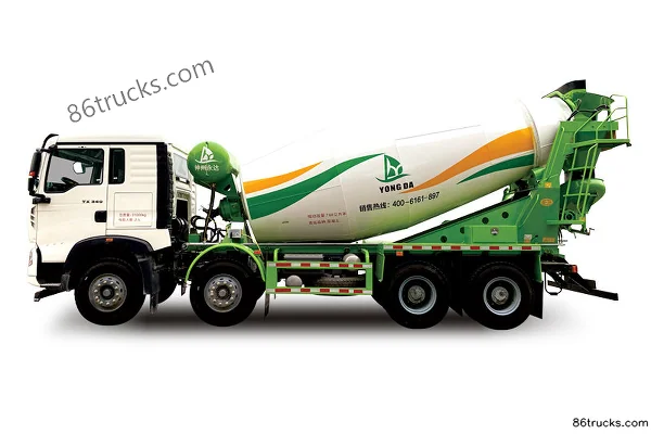 Sinotruk HOWO TX-W heavy truck 340 hp 8X4(12 wheels) 7.68 m³ concrete mixer truck (Shenzhou Yongda brand) (AYD5315GJBZZ3