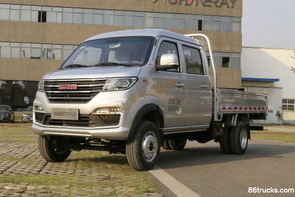 Jinbei Xinka T52 PLUS Standard 130hp 4X2(6 wheels) CNG 2.85m Double Row Flatbed Mini Truck (China VI) Exterior (3) | 86Trucks