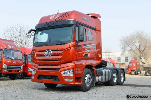 FAW Jiefang J7 Heavy Truck 550 hp 6X4(10 wheels) AMT Automatic Tractor Truck (Red) Exterior (3) | 86Trucks