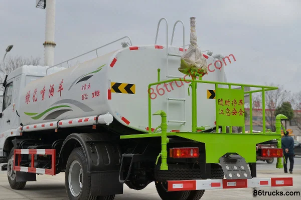 Dongfeng F5 165hp 4X2(6 wheels) green sprinkler truck (Yandi brand) Body (3) | 86Trucks