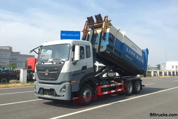 Dongfeng Commercial Vehicle Tianjin KL 290hp 6X4(10 wheels) Hook Lift Garbage Truck (Saiwo) Exterior (2) | 86Trucks