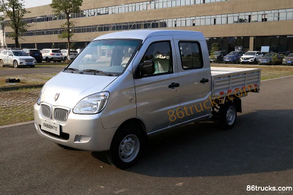 Jinbei T12 2021 édition standard 85 ch 4X2(6 roues) essence 1,2 L camion plateau à ridelles double cabine 2,08 m (China VI) Extérieur (3)
