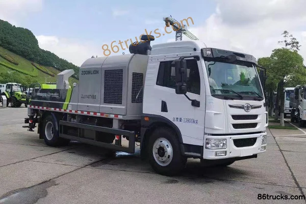 FAW Jiefang Qingdao Long V 180hp 4X2(6 wheels) 9.1m concrete pump truck (Zoomlion brand) Exterior (2) | 86Trucks