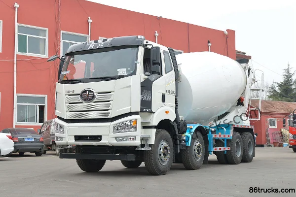 FAW Jiefang J6P 375hp 8X4(12 wheels) 7.86m³ concrete mixer truck (Lingyu brand) Exterior (3) | 86Trucks