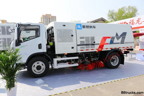 Yuejin FH500 4X2(6 wheels) fuel cell sweeper truck (Fulong Continental) Exterior (3) | 86Trucks