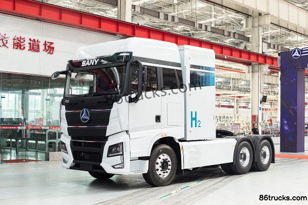 SANY Truck Jiangshan Edition 6X4(10 wheels) Hydrogen Fuel Cell Tractor Truck Exterior (2) | 86Trucks