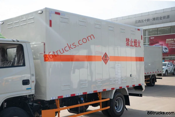 JMC New Shunda Narrow Body 129hp 4X2(6 wheels) 4.13m flammable gas van truck (China VI) (1) | 86Trucks