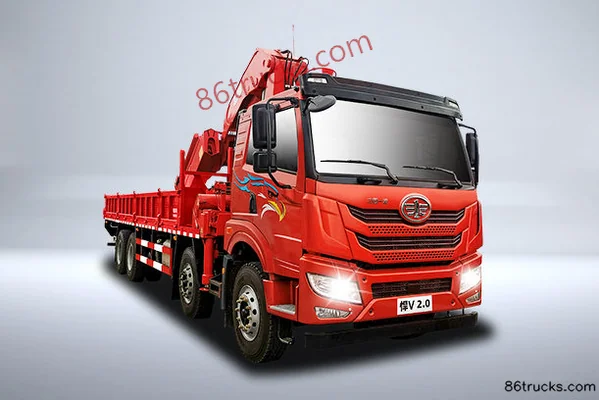 FAW Jiefang Qingdao Han V 2.0 Edition 350 hp 8X4(12 wheels) 7.8 m Truck-Mounted Crane Transport Truck (China VI) Exterio