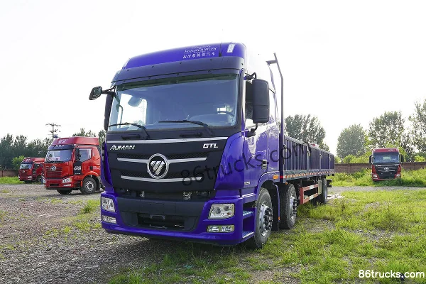 Foton Auman GTL 6-series heavy truck 300hp 6X2(8 wheels) 7.2m flatbed cargo truck Exterior (3) | 86Trucks