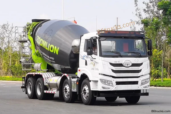 FAW Jiefang Qingdao HanV Heavy Truck 350 hp 8X4(12 wheels) 7.92 m³ LNG Concrete Mixer Truck (China VI) (Zoomlion Brand)