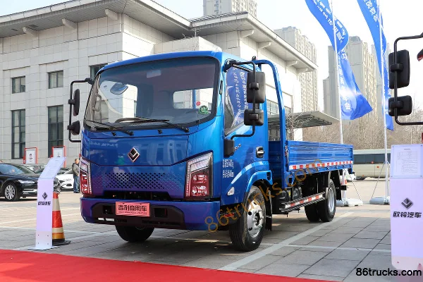 Ouling Jiyun 150hp 4X2(6 wheels) 4.15m single-row flatbed light truck (China VI, blue) Exterior (3) | 86Trucks