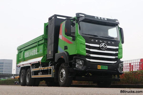 SAIC Hongyan Jiehu H6 6X4(10 roues) camion benne 100% électrique à échange de batterie 5,6 m 282 kWh Extérieur