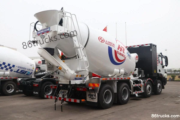 SAIC Hongyan Jiehu H6 490hp 8X4(12 wheels) Battery Swap Electric Concrete Mixer Truck 282kWh Body (1) | 86Trucks