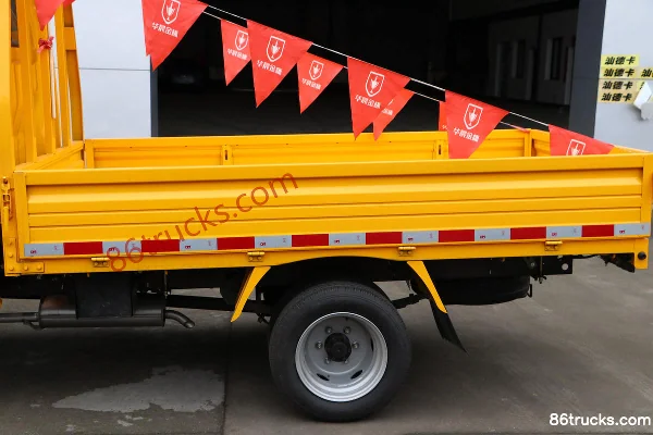 Jinbei Xinyuan T22S 1.5L 102hp 4X2(6 wheels) Gasoline 2.55m Double Row Flatbed Micro Truck (China VI) Body (2) | 86Trucks