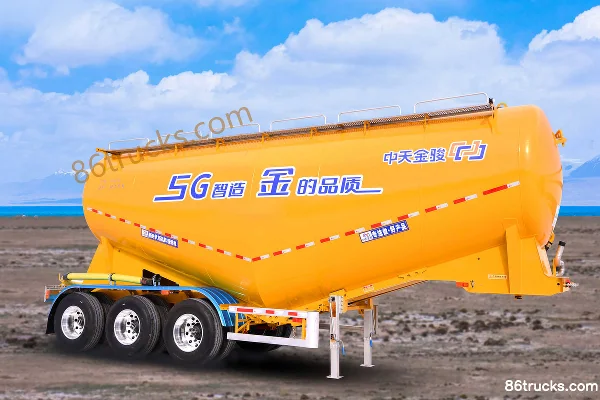 Xinjinjun 38 Cubic Meter Medium Density Powder Material Transport Semi-Trailer Exterior (2) | 86Trucks