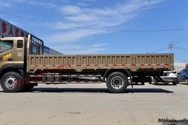 Foton Aoling Bumblebee 230hp 4X2(6 wheels) 6.8m Crew Cab Flatbed Cargo Truck (China VI) Body (2) | 86Trucks