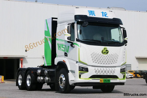 Dongfeng Liuqi Chenglong H5V 6X4(10 wheels) battery swap pure electric tractor truck 282kWh Exterior