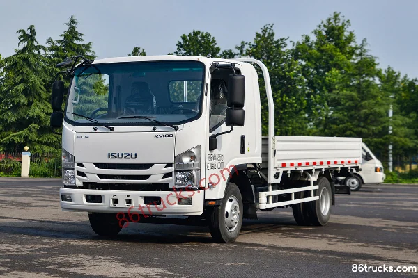Qingling Isuzu KV100 132hp 4X2(6 wheels) 3.84m one-and-a-half-row flatbed cargo truck Exterior (3) | 86Trucks