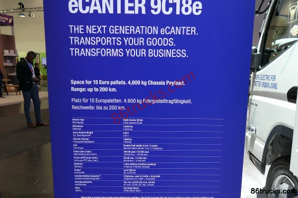 Mitsubishi Fuso eCANTER 4X2(6 wheels) Electric Van Cargo Truck 41.3kWh Chassis (2) | 86Trucks