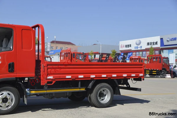 FAW Jiefang Hu VR 122hp 4X2(6 wheels) 3.37m half-row flatbed light truck (China VI) Body (1) | 86Trucks