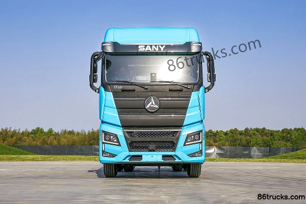 SANY Truck Jiangshan toit surélevé Édition Super 6X4(10 roues) tracteur routier électrique pur à échange de batterie 282 kWh Extérieur (2)