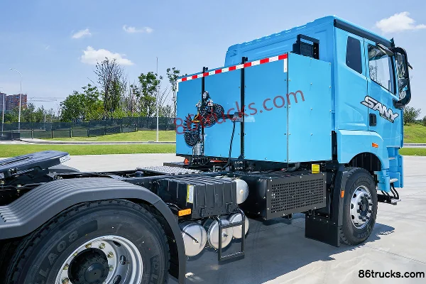 SANY Truck Jiangshan Flat Top 6X4(10 wheels) Electric Tractor Truck 282kWh Chassis (3) | 86Trucks