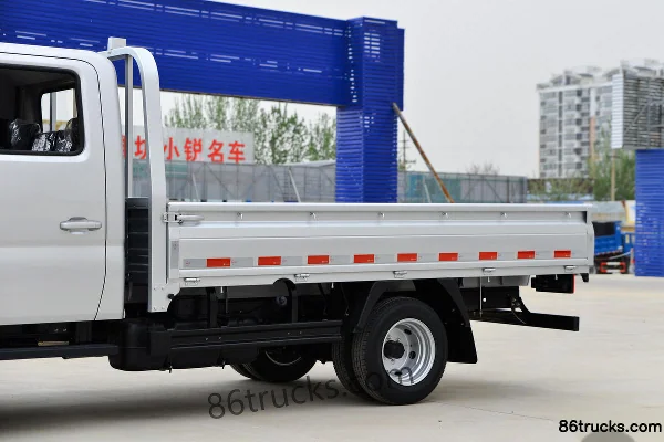 Foton Aoling M Card 2.0L 144hp 4X2(6 wheels) Gasoline 3.19m Double Row Flatbed Mini Truck (Hydraulic Brakes) Body (1) | 86Trucks