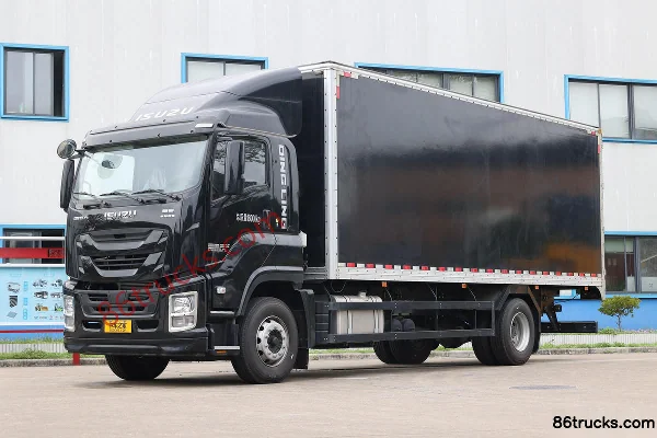 Qingling Isuzu Giga 240 hp 4X2(6 wheels) 7.6m Van Cargo Truck Exterior (3) | 86Trucks