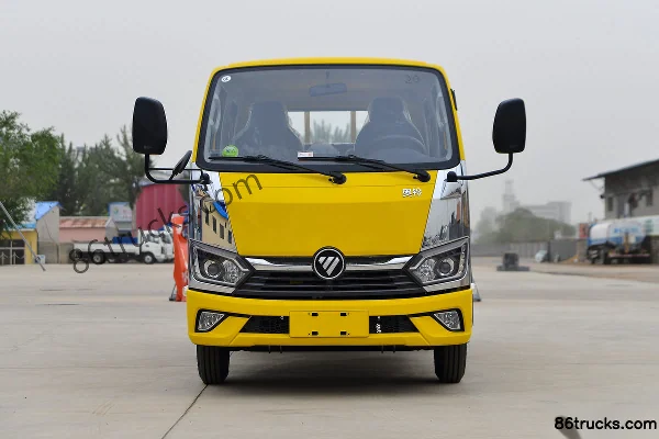 Foton Auman M Card 2.0L 144hp 4X2(6 wheels) gasoline 3.19m double-row flatbed mini truck (hydraulic brake) (yellow) Exterior (2) | 86Trucks