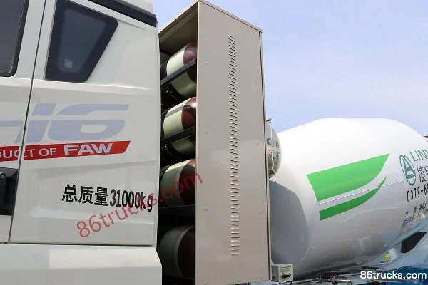 FAW Jiefang Qingdao JH6 410hp 8X4(12 wheels) CNG Concrete Mixer Truck Body (1) | 86Trucks