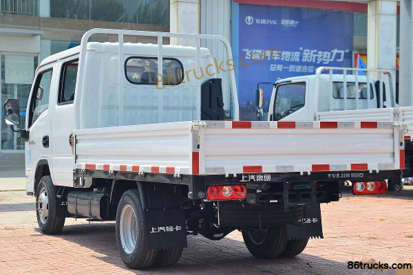 Yuejin Fuxing S80 1.6L 123hp 4X2(6 wheels) Gasoline 3.05m Double Row Flatbed Mini Truck (China VI) Body (3) | 86Trucks